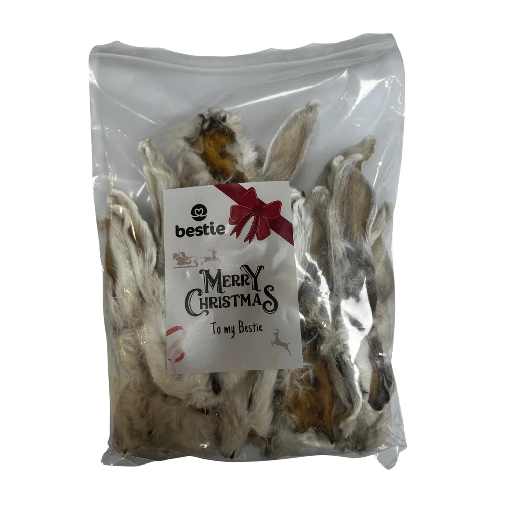 szárított nyúlfül szőrös jutalomfalat kutyáknak