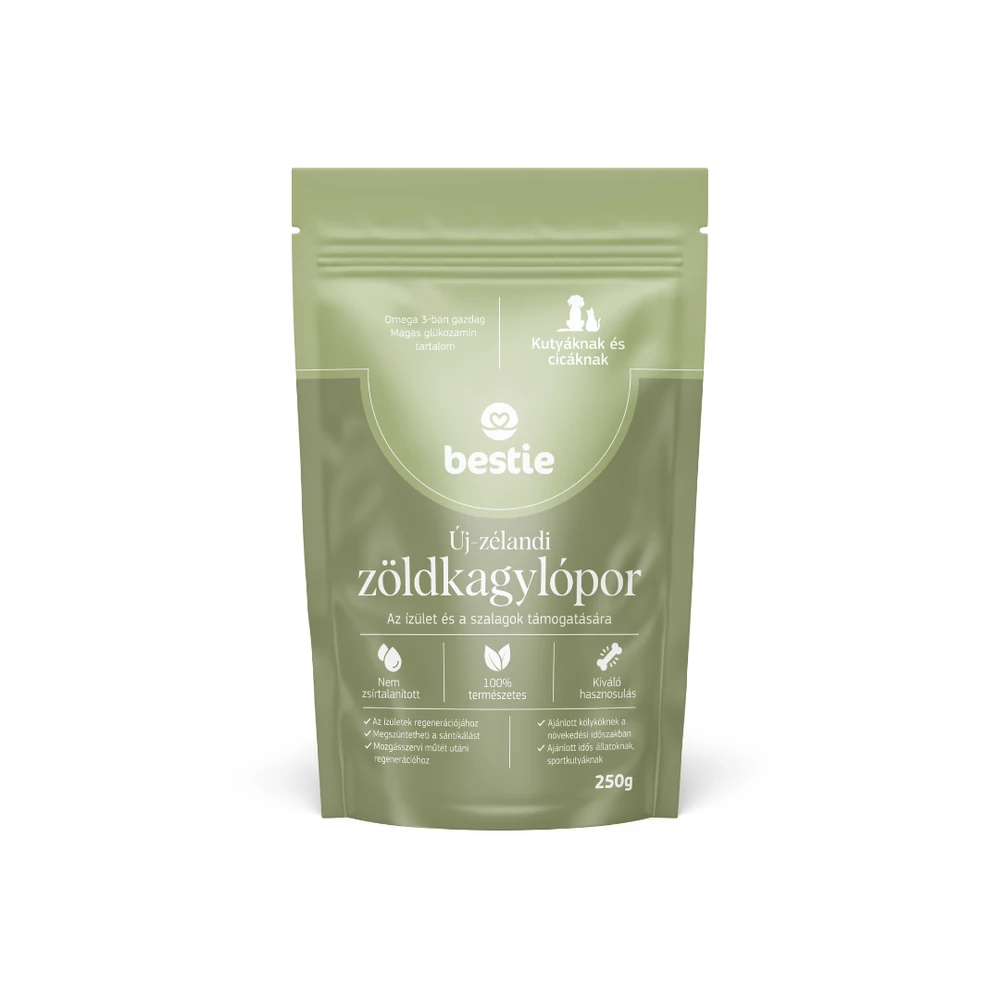 Új-zélandi Zöldkagylópor, 250 g, Bestie