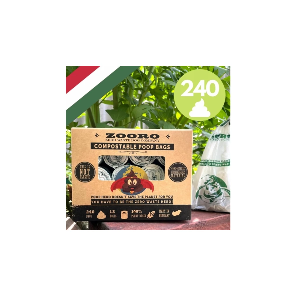 Zooro Poophero lebomló és komposztálható kakizacskó, 240 db