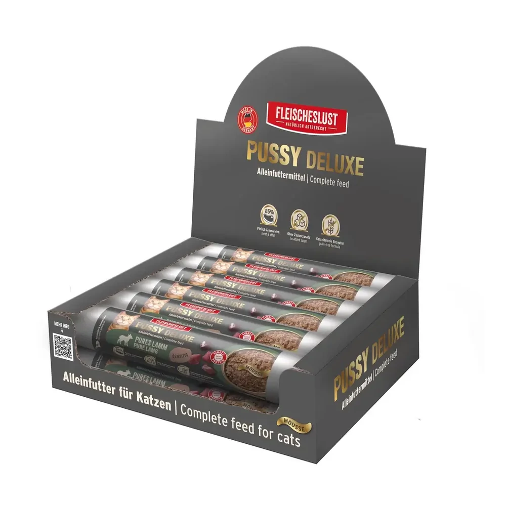 Pussy Deluxe Macskamenü - Tiszta bárány, 12x100g, MEATLOVE