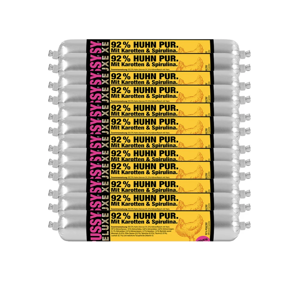 Pussy Deluxe Macskamenü - Csirke répával és spirulinával, 12x100g, MEATLOVE Pussy Deluxe Macskamenü - Csirke répával és spirulinával, 12x100g, MEATLOVE