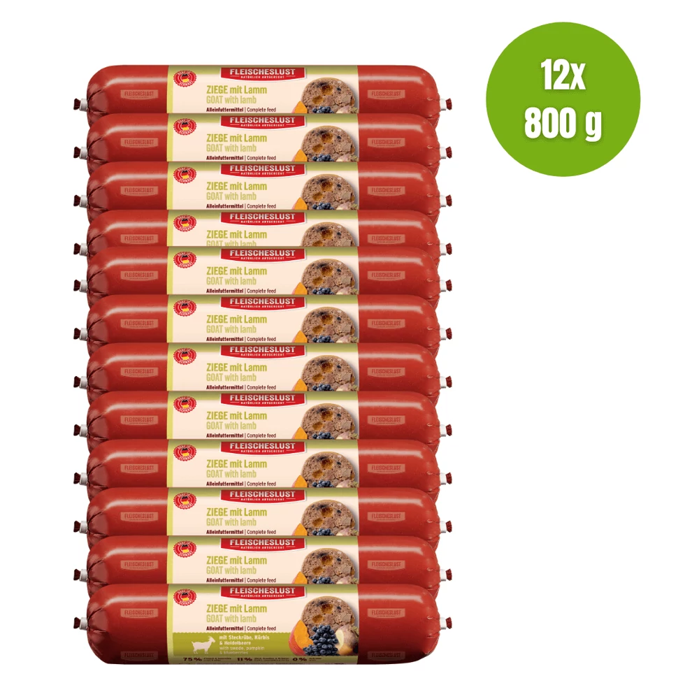 Kecske báránnyal, sütőtökkel, áfonyával és fehér répával, 12x800g, MEATLOVE