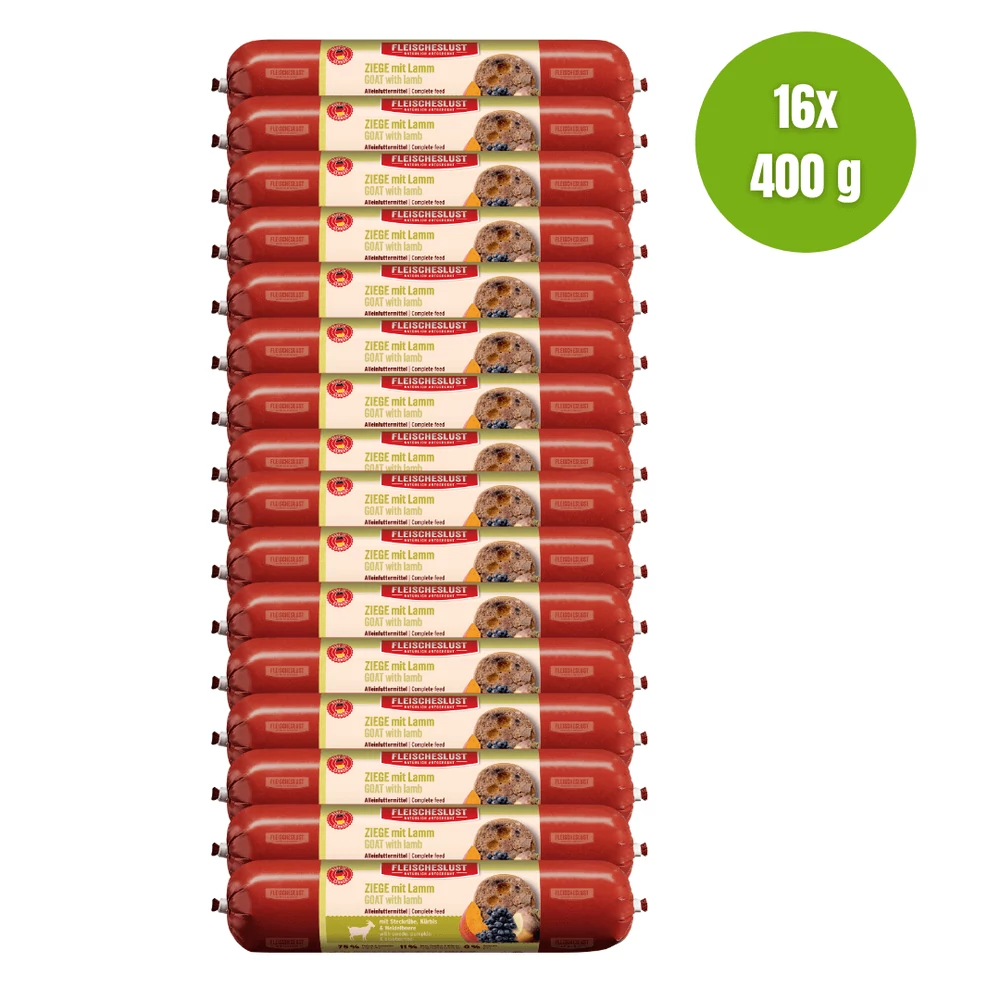 Kecske báránnyal, sütőtökkel, áfonyával és fehér répával, 16x400g, MEATLOVE