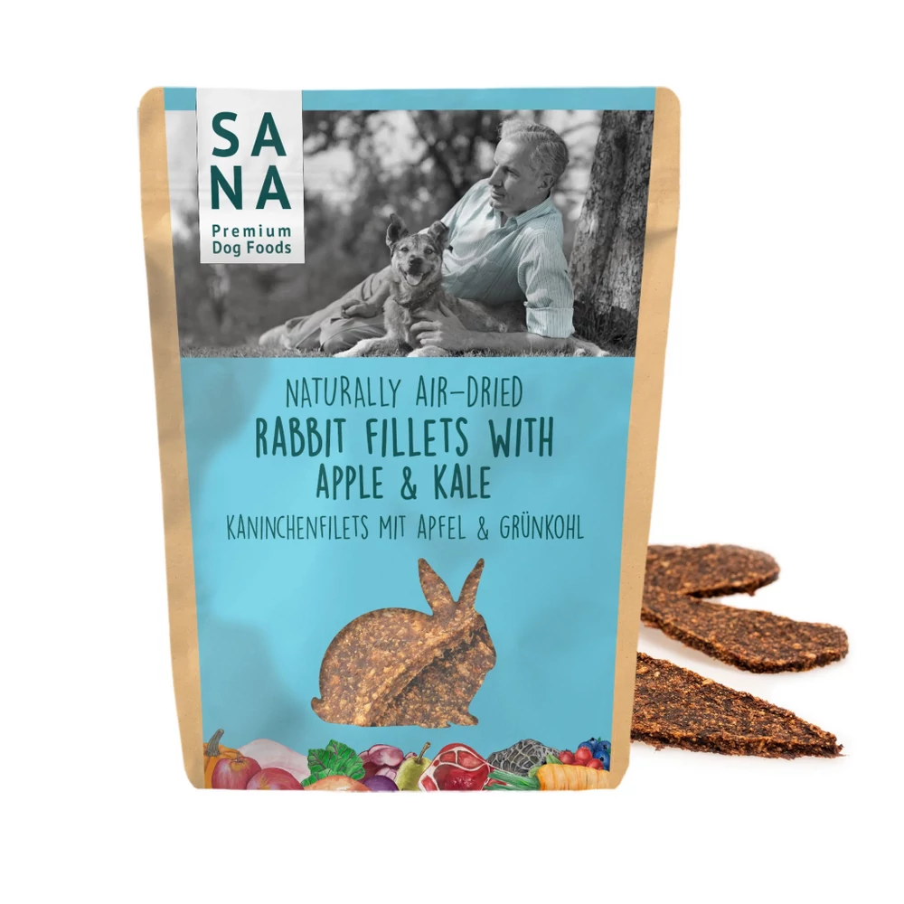 Nyúlhús filé almával, 100g, Sanadog