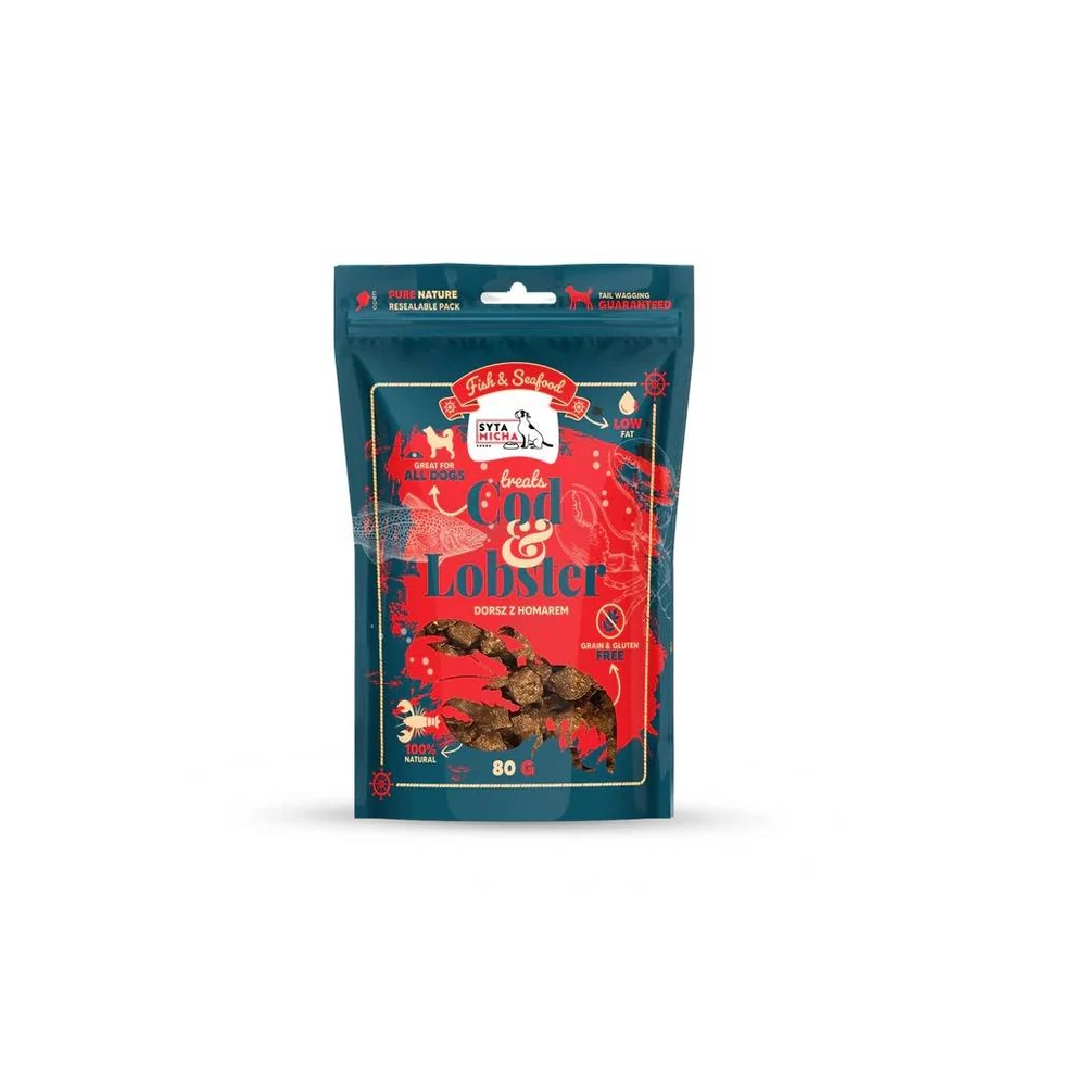 Tőkehal és homár jutalomfalat kutyáknak, 80g, Syta Micha