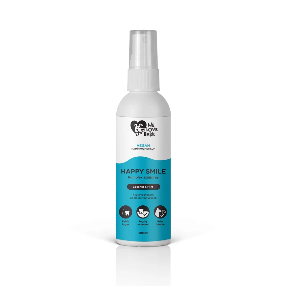 Happy Smile prebiotikus komplex szájspray kutyáknak, We Love Bark, 100 ml