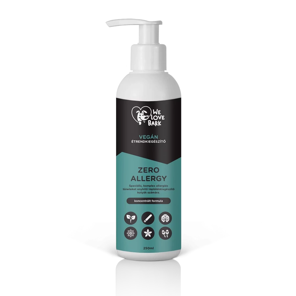 Zero Allergy komplex étrendkiegészítő koncentrátum allergia ellen kutyáknak, 250 ml Zero Allergy komplex étrendkiegészítő koncentrátum allergia ellen kutyáknak, 250 ml