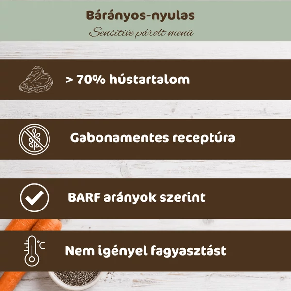 Bárány nyúllal és répával sensitive párolt menü kutyáknak, 12x400g, Bestie
