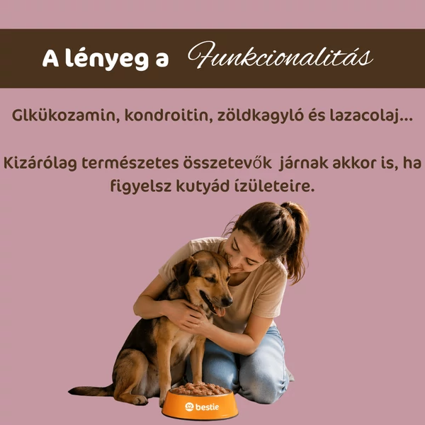 Őz répával és erdei gyümölccsel ízülettámogató párolt menü kutyáknak, 12x400g, Bestie