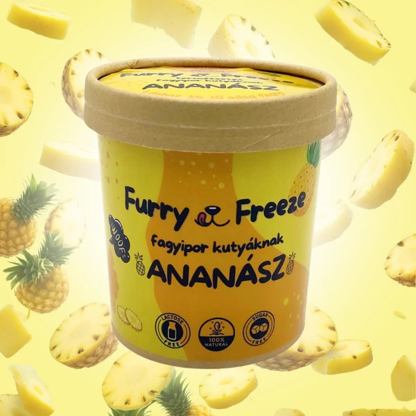 Furry Freeze kutyafagyi por - ananász ízesítéssel
