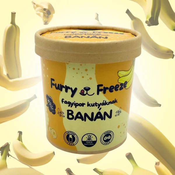 Furry Freeze kutyafagyi por - banán ízesítéssel
