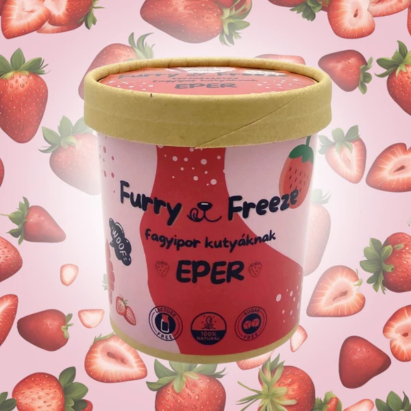 Furry Freeze kutyafagyi por - eper ízesítéssel