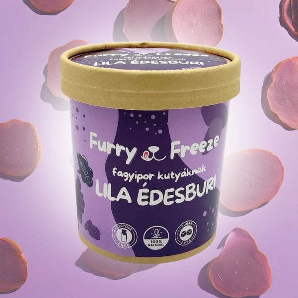 Furry Freeze kutyafagyi por - lila édesburi ízesítéssel