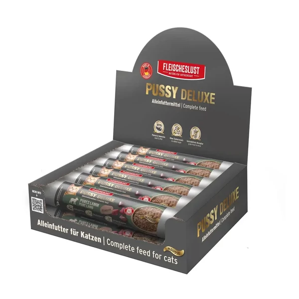 Pussy Deluxe Macskamenü - Tiszta bárány, 12x100g, MEATLOVE