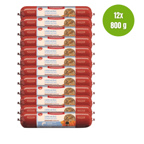 Lazac marhahússal, sárgarépával, sütőtökkel és spirulinával, 12x800g, Meatlove