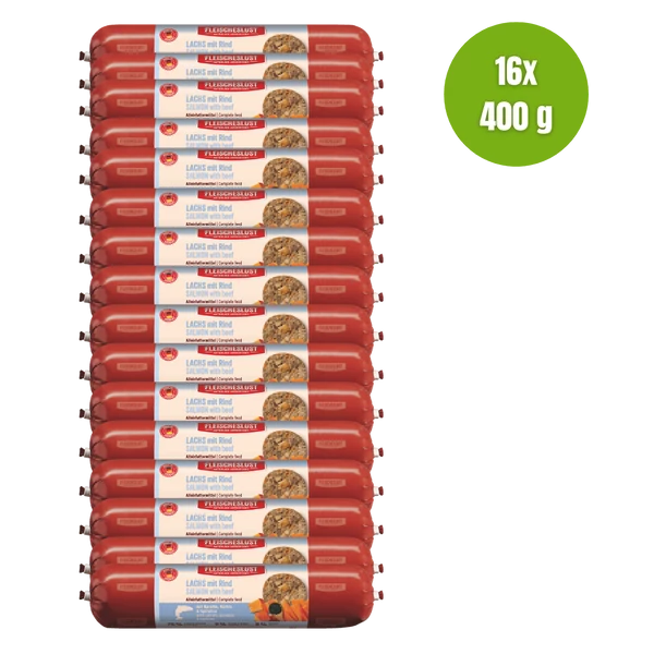 Lazac marhahússal, sárgarépával, sütőtökkel és spirulinával, 16x400g, Meatlove