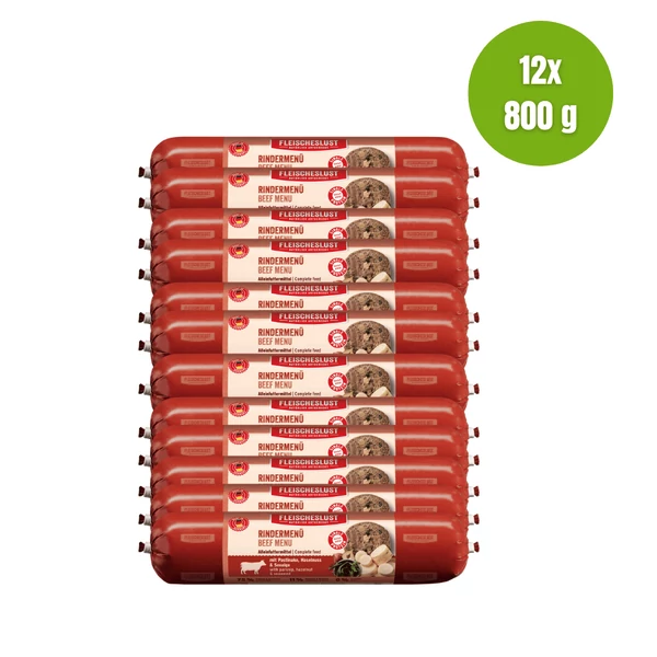 Marha menü paszternákkal, mogyoróval és hínárral, 12x800g, Meatlove