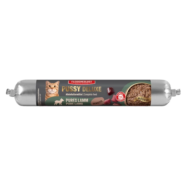 Pussy Deluxe Macskamenü - Tiszta bárány, 100g, MEATLOVE