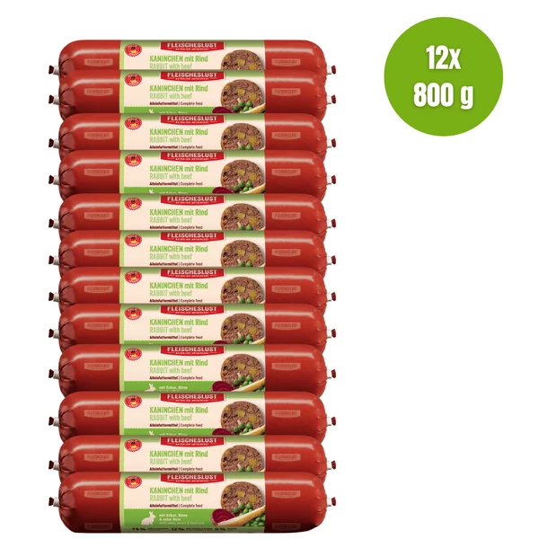 Nyúl marhával, borsóval, körtével és céklával, 12x800g, MEATLOVE