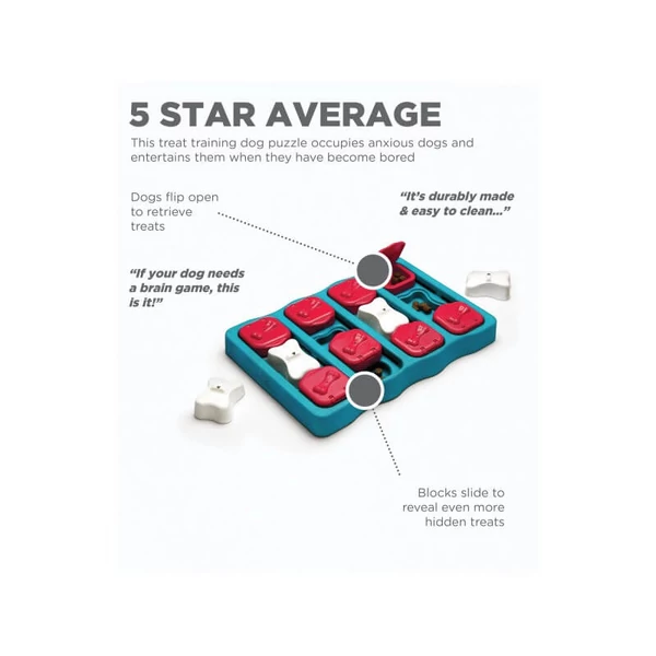 Dog Brick interaktív csemege kirakós kutyajáték, középhaladó 2-es szint, Nina Ottosson