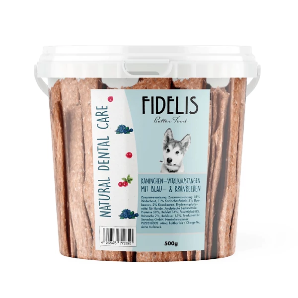 Nyulas fogtisztító rúd áfonyával és vörös áfonyával, 500 g, Fidelis