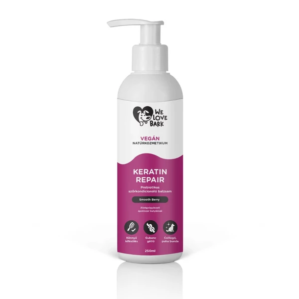 Keratin repair prebiotikus szőrkondícionáló kutyabalzsam, We Love Bark, 250 ml