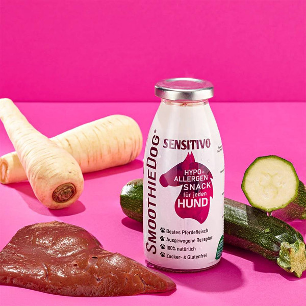 Lóhús smoothie allergiás kutyáknak 250 ml, SmoothieDog