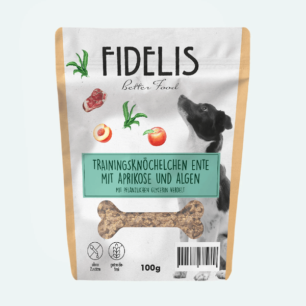 Kacsa tréningfalat barackkal és mángolddal, 100 g, Fidelis
