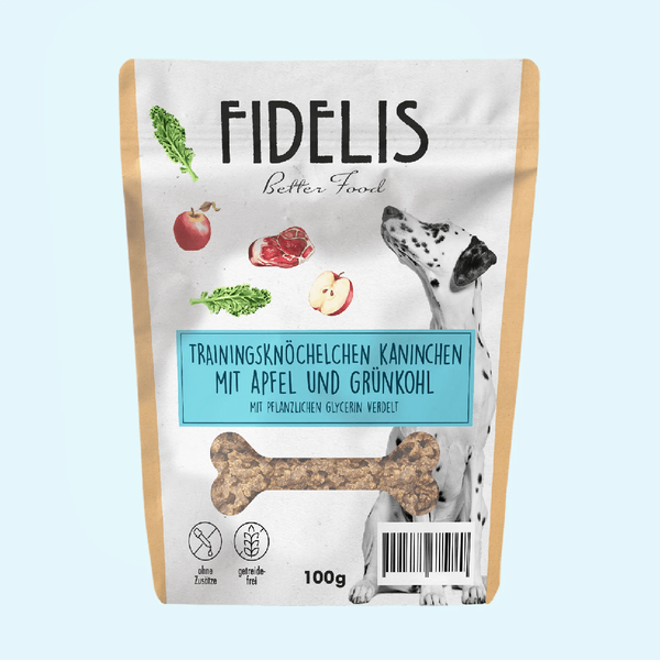 Nyúlhús tréning falat almával és kelkáposztával, 100 g, Fidelis