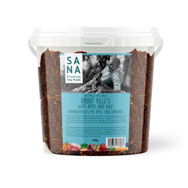 Nyúlhús filé almával, 500g, Sanadog