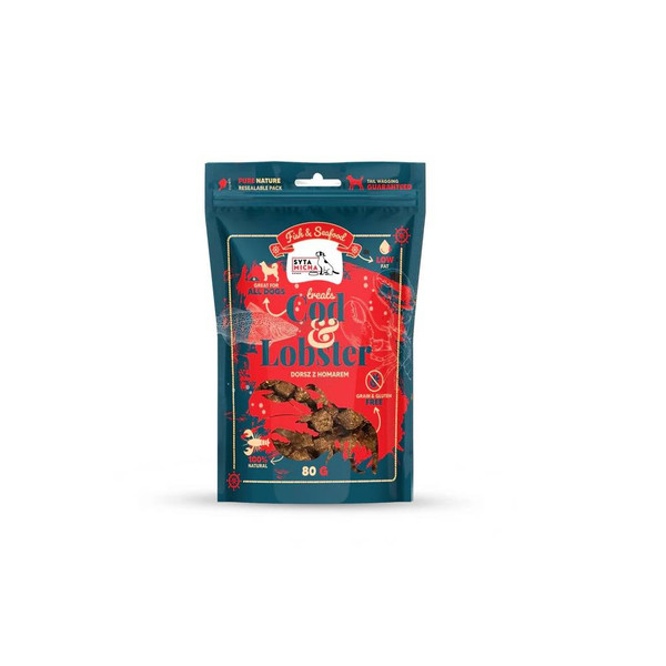 Tőkehal és homár jutalomfalat kutyáknak, 80g, Syta Micha