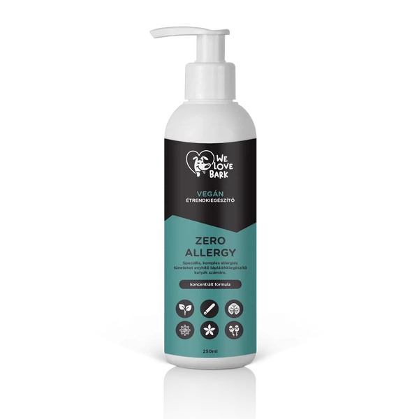 Zero Allergy komplex étrendkiegészítő koncentrátum allergia ellen kutyáknak, 250 ml, We Love Bark